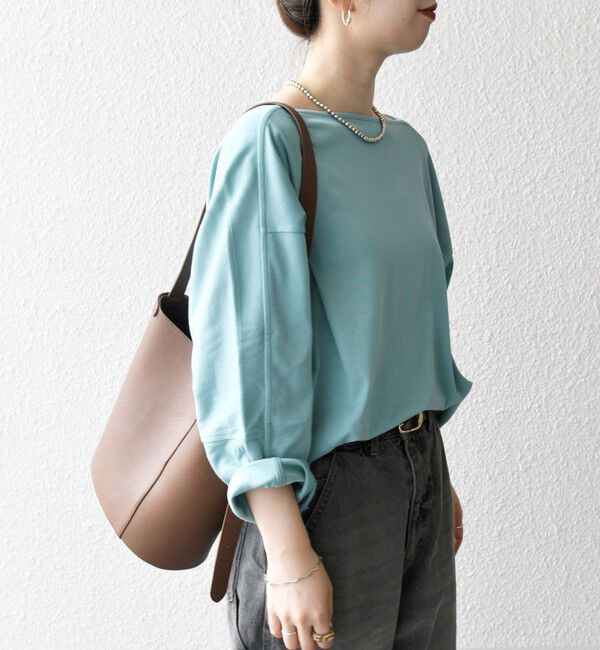 SHIPS any「SHIPS any:〈接触冷感/汗染み防止加工/洗濯機可能〉ボートネック ワイド ロンTEE」|Tシャツ・カットソー|