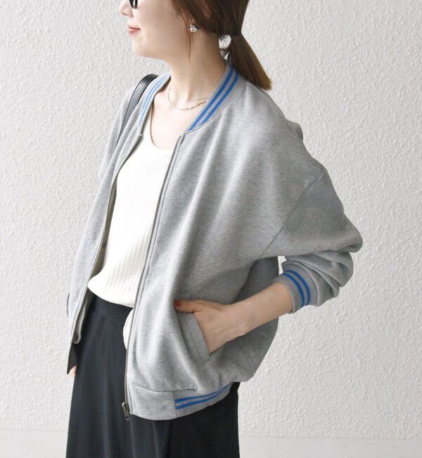 SHIPS any「【SHIPS any別注】La Hutte:〈洗濯機可能〉裏起毛 ロゴ ジップ ブルゾン」|ブルゾン・スタジャン|