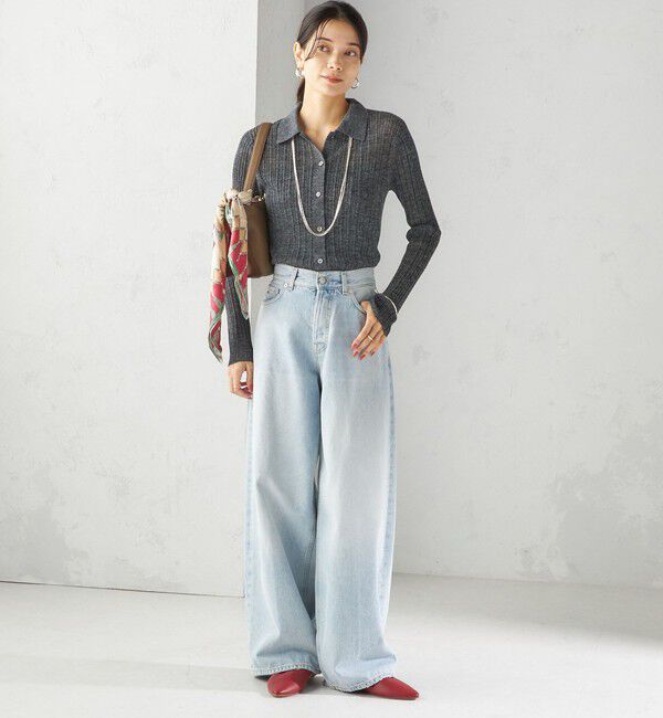 SHIPS for women「〈手洗い可能〉ランダム リブ ポロ ニット カーディガン」|カーディガン|