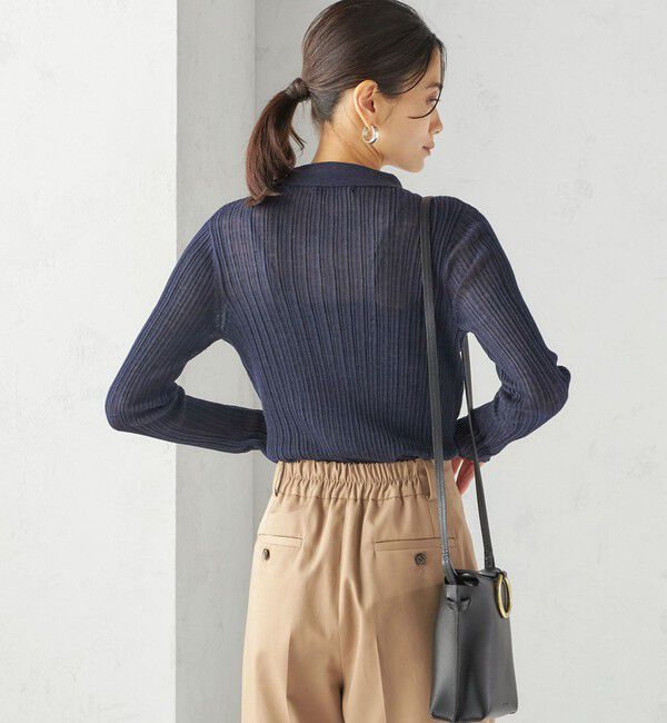 SHIPS for women「〈手洗い可能〉ランダム リブ ポロ ニット カーディガン」|カーディガン|