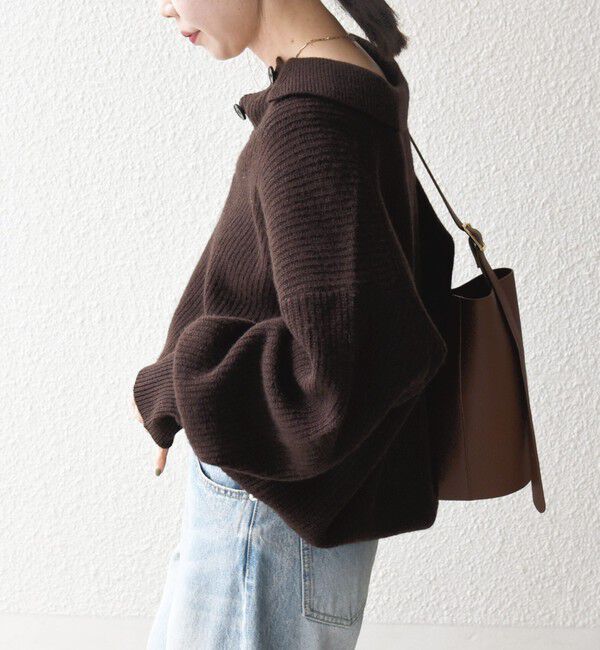 SHIPS any「SHIPS any:〈手洗い可能〉AQUA カシミヤ ミックス ポロ ニット」|ニット・セーター|