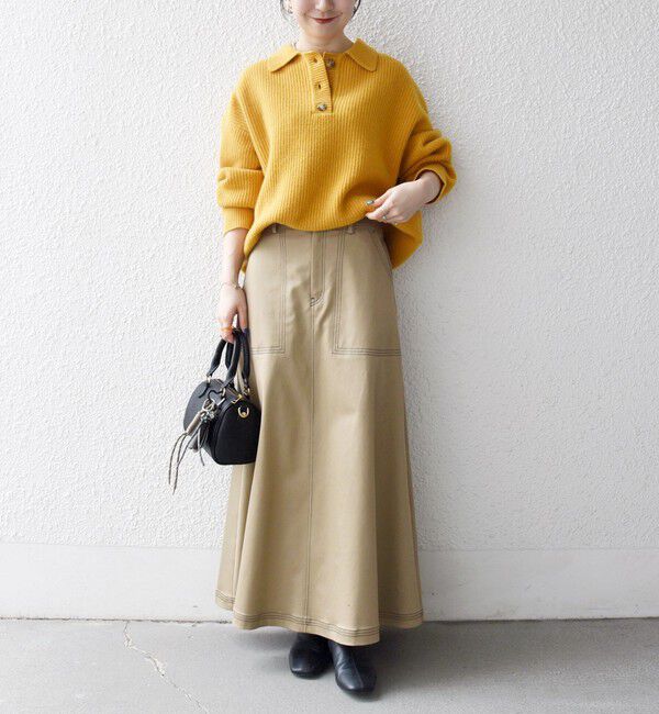 SHIPS any「SHIPS any:〈手洗い可能〉AQUA カシミヤ ミックス ポロ ニット」|ニット・セーター|