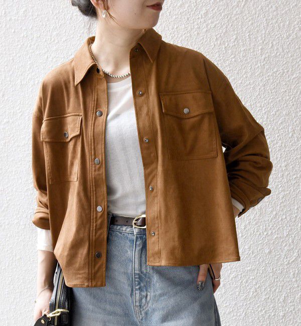 SHIPS any「SHIPS any: ポリエステル スエード ショート シャツ ジャケット」|その他|