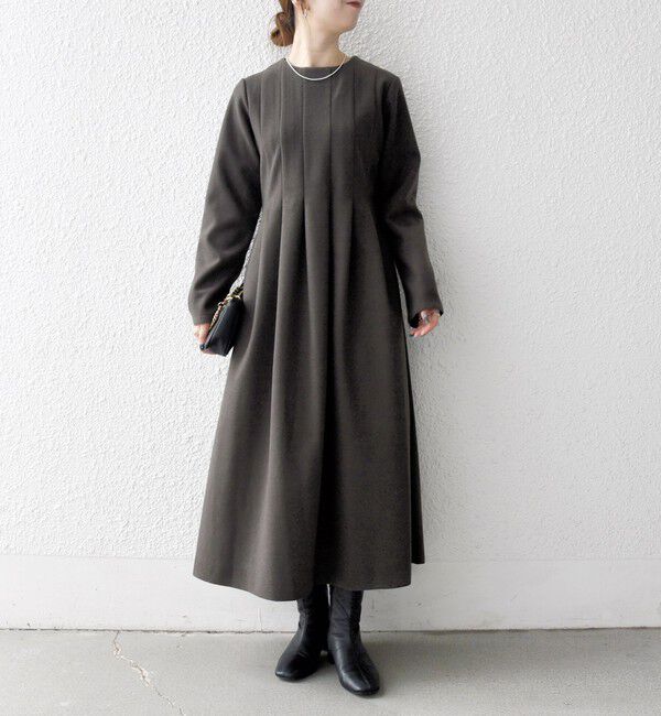 SHIPS any「SHIPS any: エア ニードル クルーネック タック フレア ワンピース」|ワンピース|