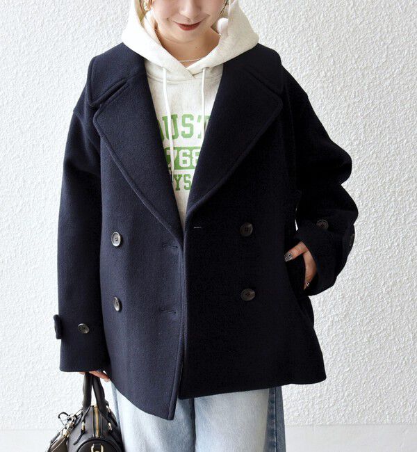 SHIPS any: カシミヤ ミックス テーラード ショート Pコート（SHIPS