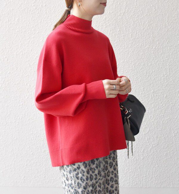 SHIPS any「SHIPS any:〈洗濯機可能〉ハイネック ボリュームスリーブ ロングリブ ニット プルオーバー」|ニット・セーター|