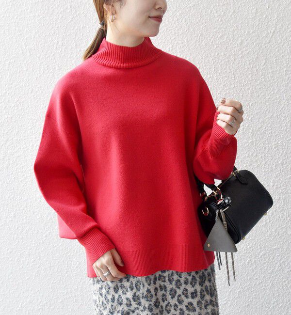 SHIPS any「SHIPS any:〈洗濯機可能〉ハイネック ボリュームスリーブ ロングリブ ニット プルオーバー」|ニット・セーター|