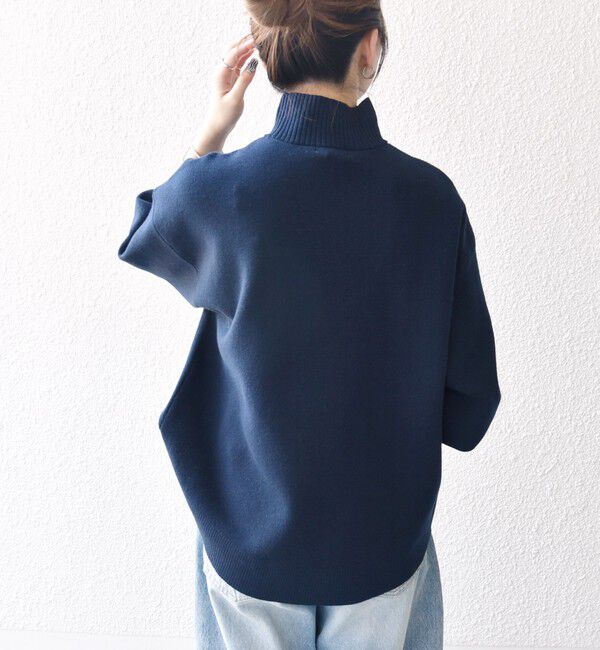 SHIPS any「SHIPS any:〈洗濯機可能〉ハイネック ボリュームスリーブ ロングリブ ニット プルオーバー」|ニット・セーター|