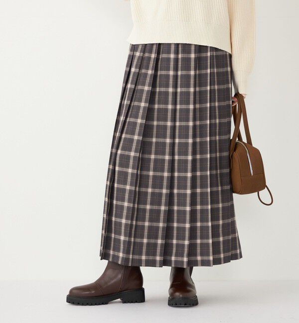 SHIPS Colors 「SHIPS Colors:チェック ワイド プリーツ スカート」|スカート|
