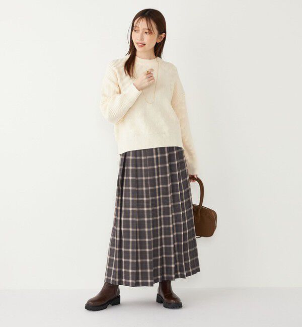SHIPS Colors 「SHIPS Colors:チェック ワイド プリーツ スカート」|スカート|