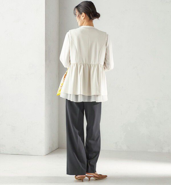 SHIPS for women「ダブル クロス レイヤード ペプラム ジレ（セレモニー対応可）」|ベスト・ジレ|