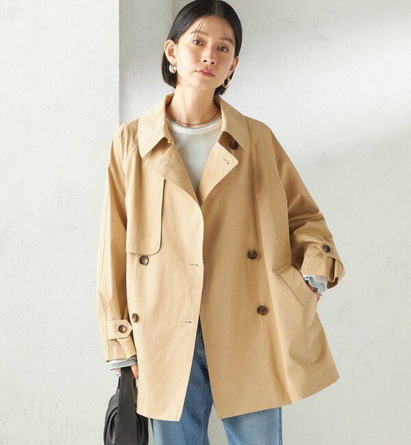 SHIPS for women「〈撥水加工〉バック ギャザー ドロスト ミディ丈 トレンチ」|トレンチコート|