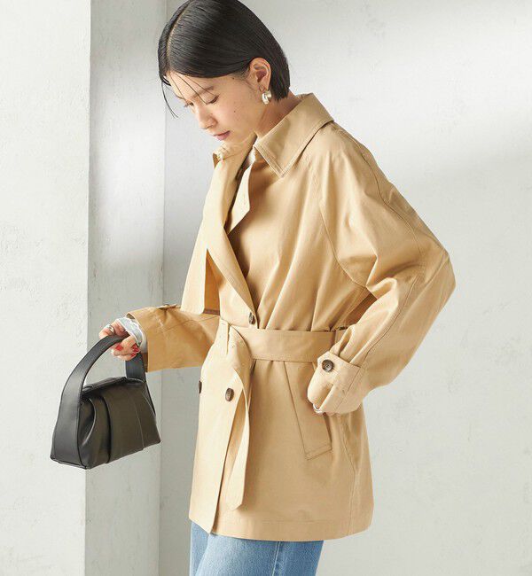 SHIPS for women「〈撥水加工〉バック ギャザー ドロスト ミディ丈 トレンチ」|トレンチコート|