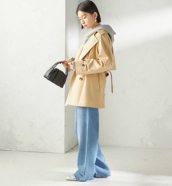 SHIPS for women「〈撥水加工〉バック ギャザー ドロスト ミディ丈 トレンチ」|トレンチコート|