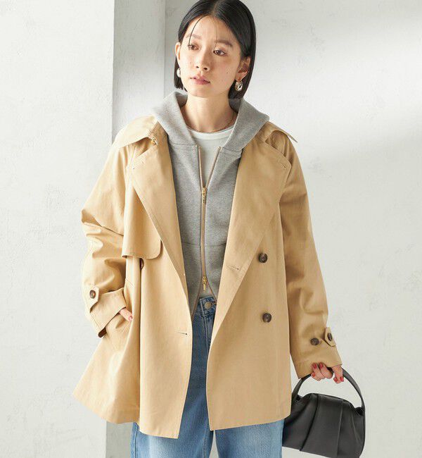 SHIPS for women「〈撥水加工〉バック ギャザー ドロスト ミディ丈 トレンチ」|トレンチコート|