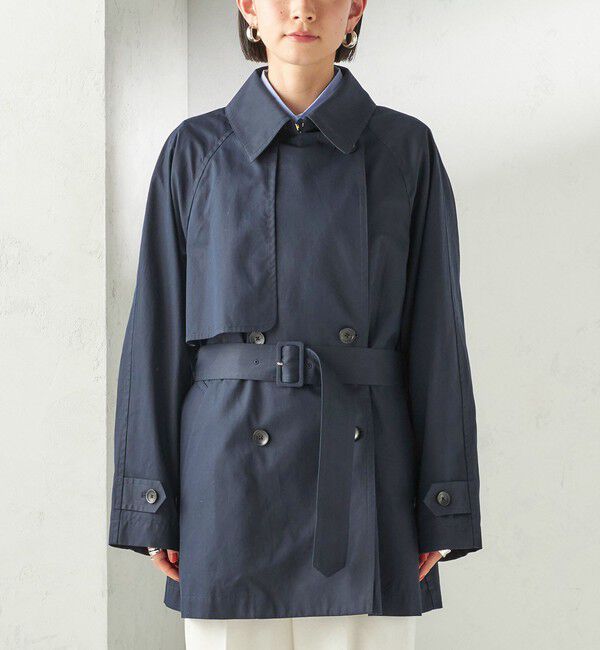 SHIPS for women「〈撥水加工〉バック ギャザー ドロスト ミディ丈 トレンチ」|トレンチコート|