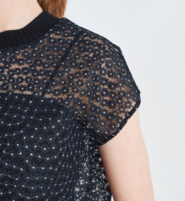 Ballsey「チュールエンブロイダリー レースフレンチスリーブプルオーバー」|シャツ・ブラウス|