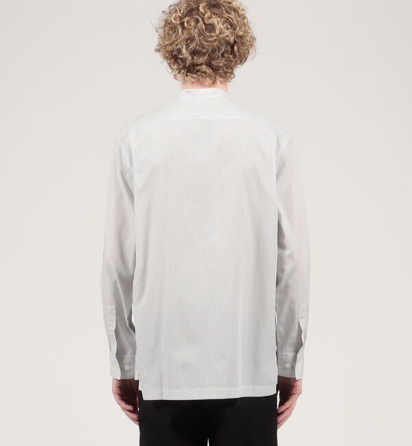 CABaN「CABaN コットンブロード ピンストライプバンドカラーシャツ」|シャツ・ブラウス|