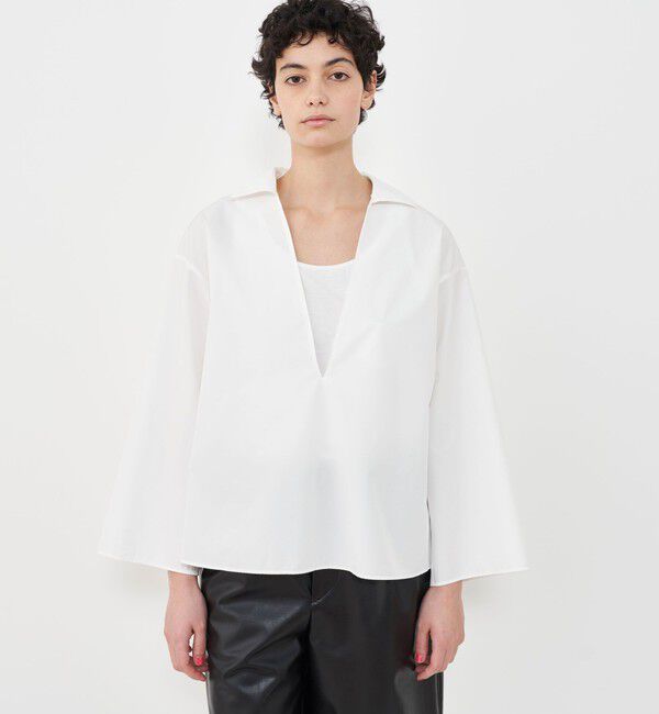 GALERIE VIE「コットンポリエステルウェザー スキッパーシャツ」|シャツ・ブラウス|