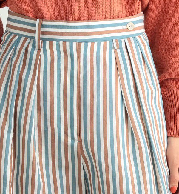 BACCA「ウォッシャーシルク ギャザードワイドパンツ」|チノ|