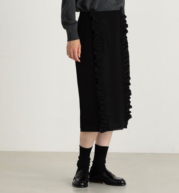 Edition「グロッシーフリル タイトスカート」|タイト|