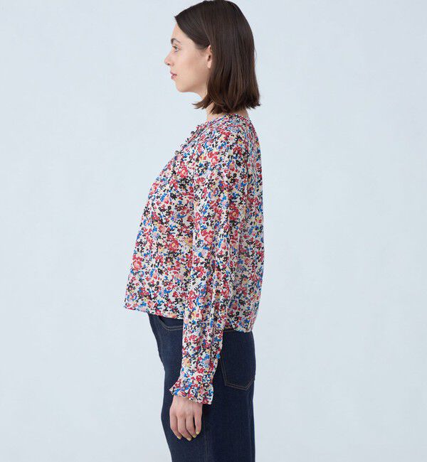 SOULEIADO「コットンボイルプリント ショートブラウス」|シャツ・ブラウス|