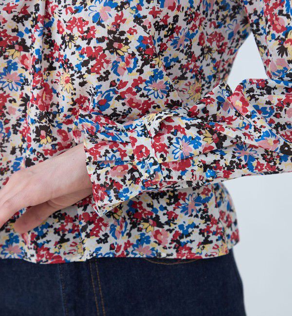 SOULEIADO「コットンボイルプリント ショートブラウス」|シャツ・ブラウス|