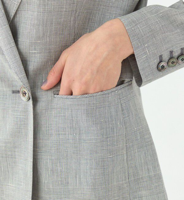 TOMORROWLAND collection「サマーグレンチェック ダブルブレストジャケット」|テーラードジャケット|