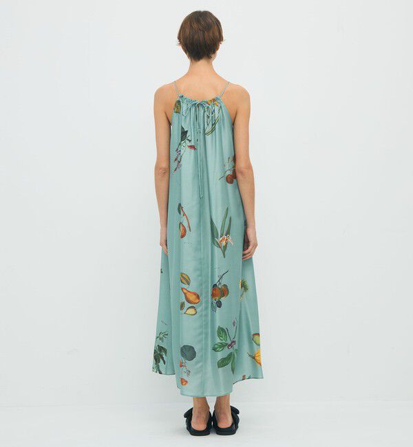 CABaN シルク Green Showerプリント キャミソールワンピース（CABaN