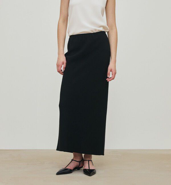 DES PRES「ライトダブルクロス エラスティックストレートスカート」|タイト|