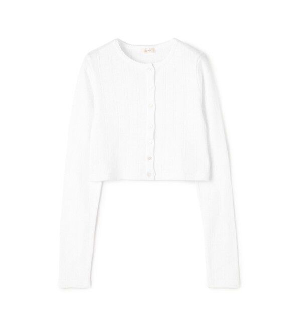 DES PRES「アイレットジャージー クロップドカーディガン」|カーディガン|11 ホワイト