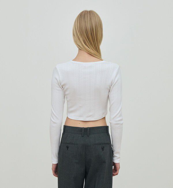 DES PRES「アイレットジャージー クロップドカーディガン」|カーディガン|