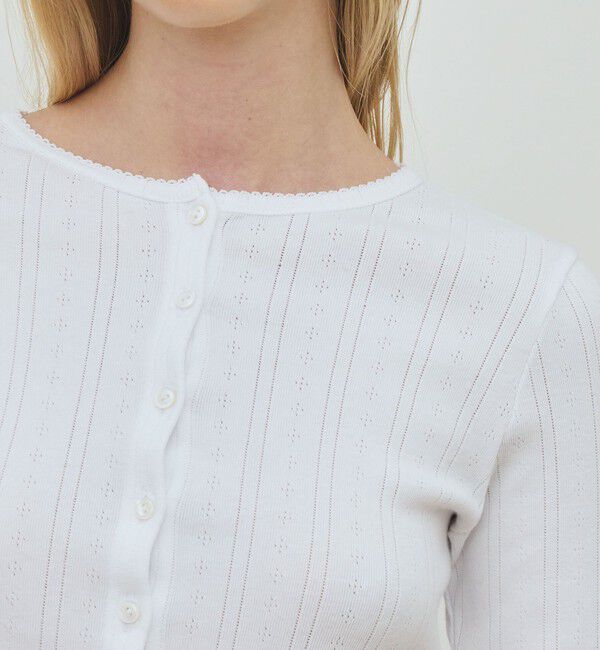 DES PRES「アイレットジャージー クロップドカーディガン」|カーディガン|