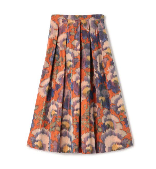 TOMORROWLAND collection「ヴァーミリオンプリント タックスイングスカート」|フレア|28 オレンジ系