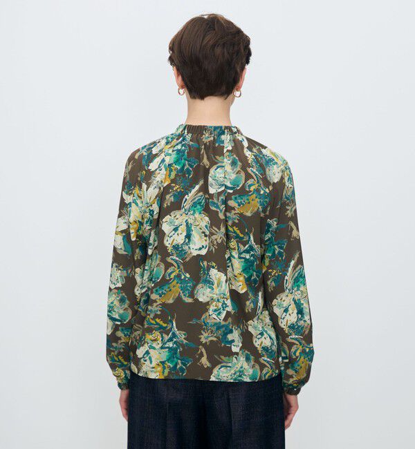 TOMORROWLAND collection「オータムガーデンプリント ネックギャザーブラウス」|シャツ・ブラウス|