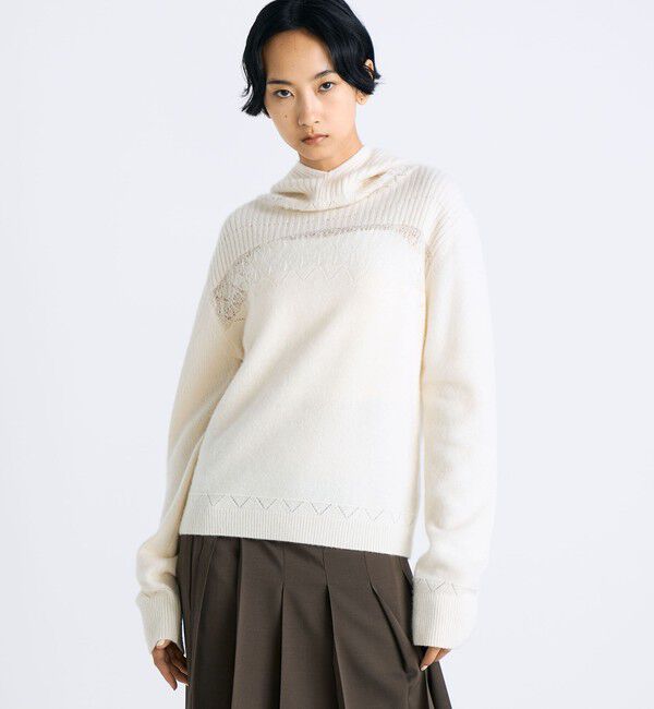 Edition「パッチワークレース フーデットニット」|ニット・セーター|