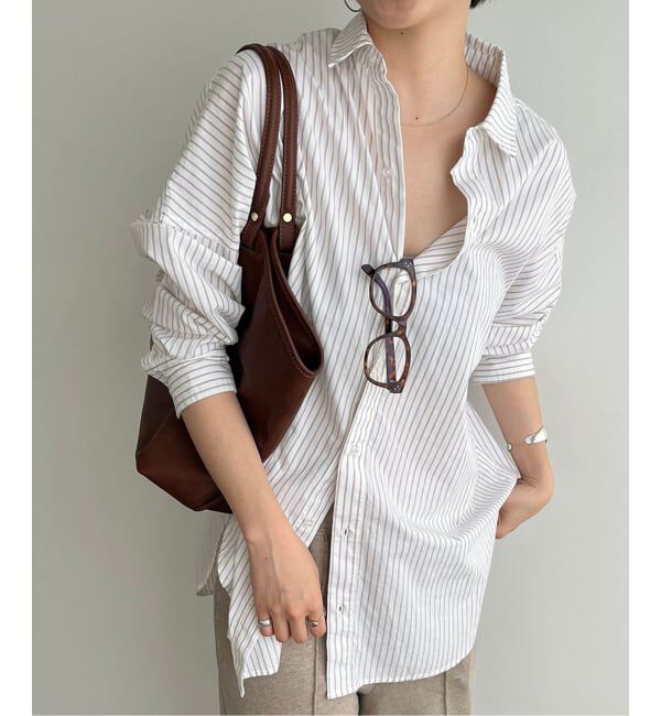 SLOBE IENA「《追加》オーバーサイズシャツ」|シャツ・ブラウス|ベージュ