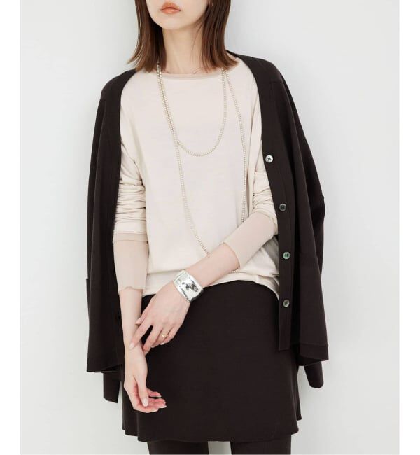 SLOBE IENA「《WEB限定/追加2》レイヤードスリーブロンTEE」|Tシャツ・カットソー|