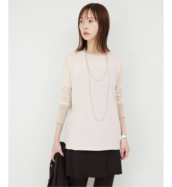 SLOBE IENA「《WEB限定/追加2》レイヤードスリーブロンTEE」|Tシャツ・カットソー|