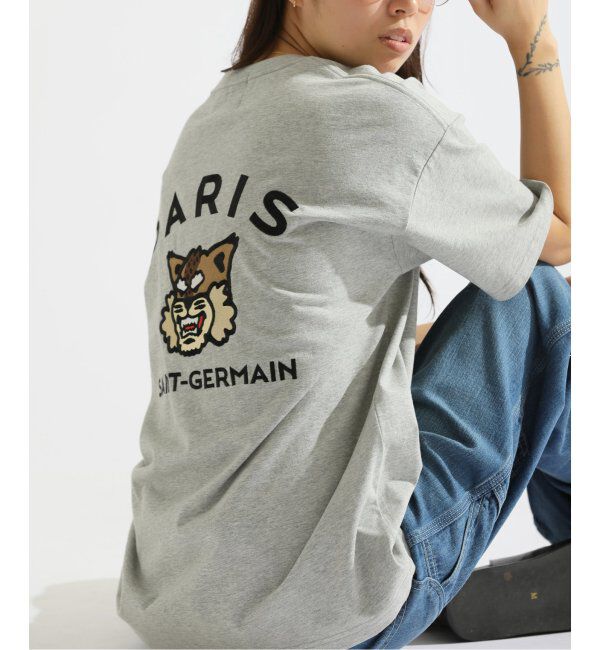 Paris Saint-Germain「【Paris Saint-Germain】カレッジロゴ刺しゅう Tシャツ」|Tシャツ・カットソー|グレーB