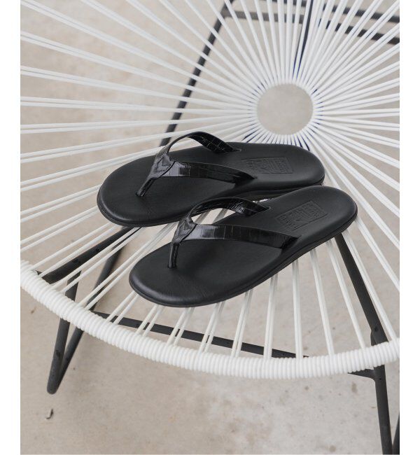 EDIFICE「ISLAND SLIPPER(アイランドスリッパ) 別注クロコ ナローストラップサンダル」|サンダル|