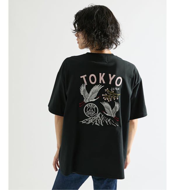 Paris Saint-Germain「【Paris Saint-Germain / パリ・サン＝ジェルマン】PSG JP Tsuru embroidery TEE」|Tシャツ・カットソー|ブラック