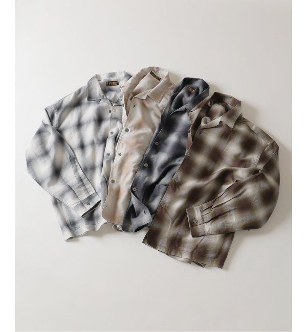 J.S.Homestead「J.S.Homestead / リラックス オンブレ オープン カラー シャツ」|シャツ・ブラウス|