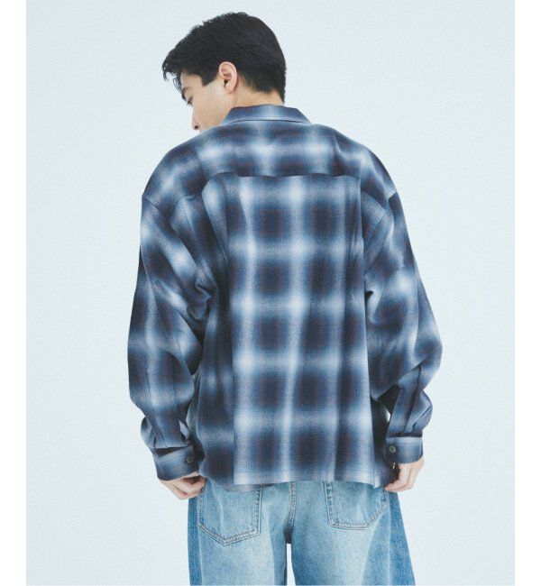 J.S.Homestead「J.S.Homestead / リラックス オンブレ オープン カラー シャツ」|シャツ・ブラウス|