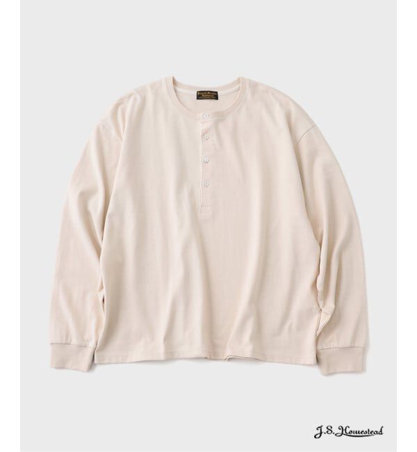 J.S.Homestead「J.S.Homestead / コット ネップ ヘンリーネックロンT」|Tシャツ・カットソー|ナチュラル