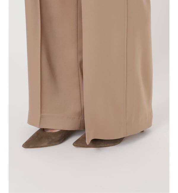 NOBLE「【洗える】ルナサテンベルテッドパンツ」|スラックス|