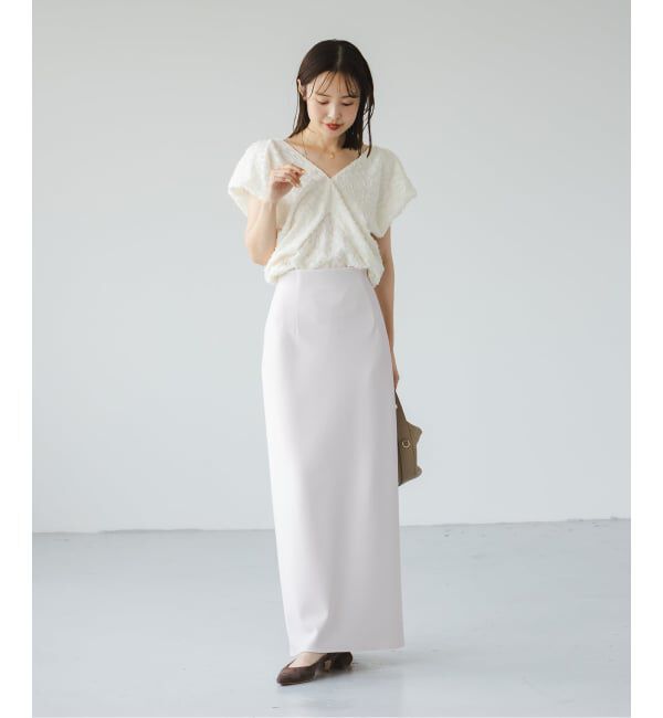 NOBLE「《追加》【洗える】コンフォートジャージーライクタイトスカート 5」|スカート|