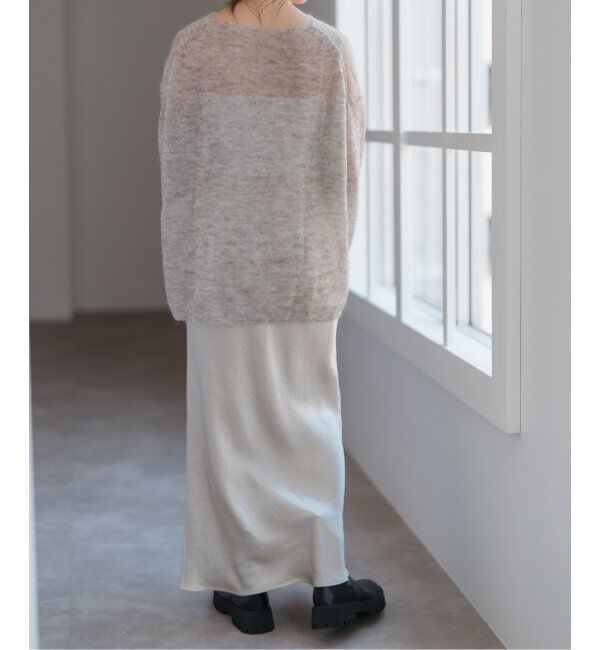 Spick and Span「《追加》ルーズモヘヤミックスボートネックニット」|ニット・セーター|