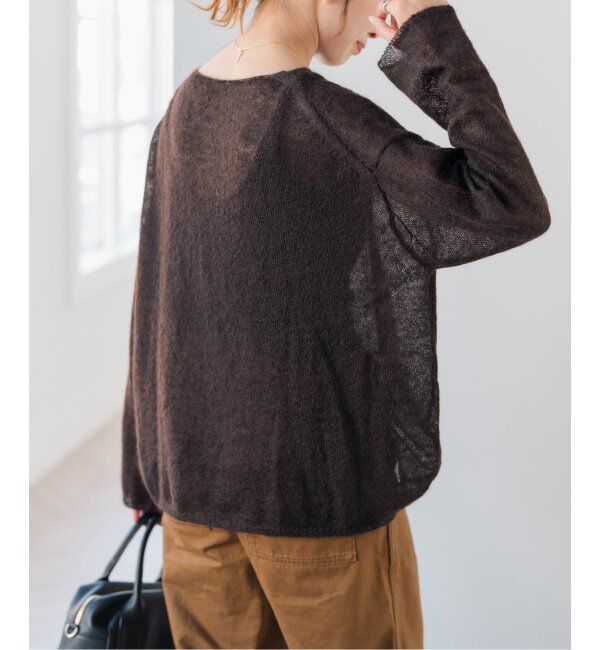 Spick and Span「《追加》ルーズモヘヤミックスボートネックニット」|ニット・セーター|