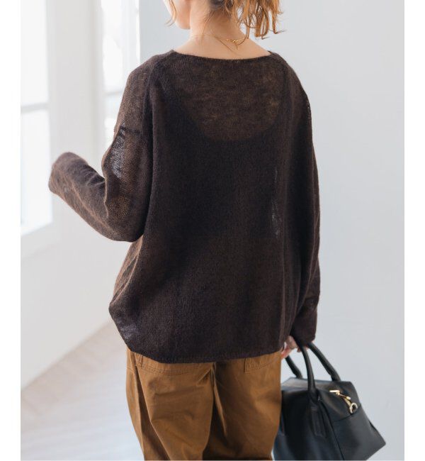 Spick and Span「《追加》ルーズモヘヤミックスボートネックニット」|ニット・セーター|